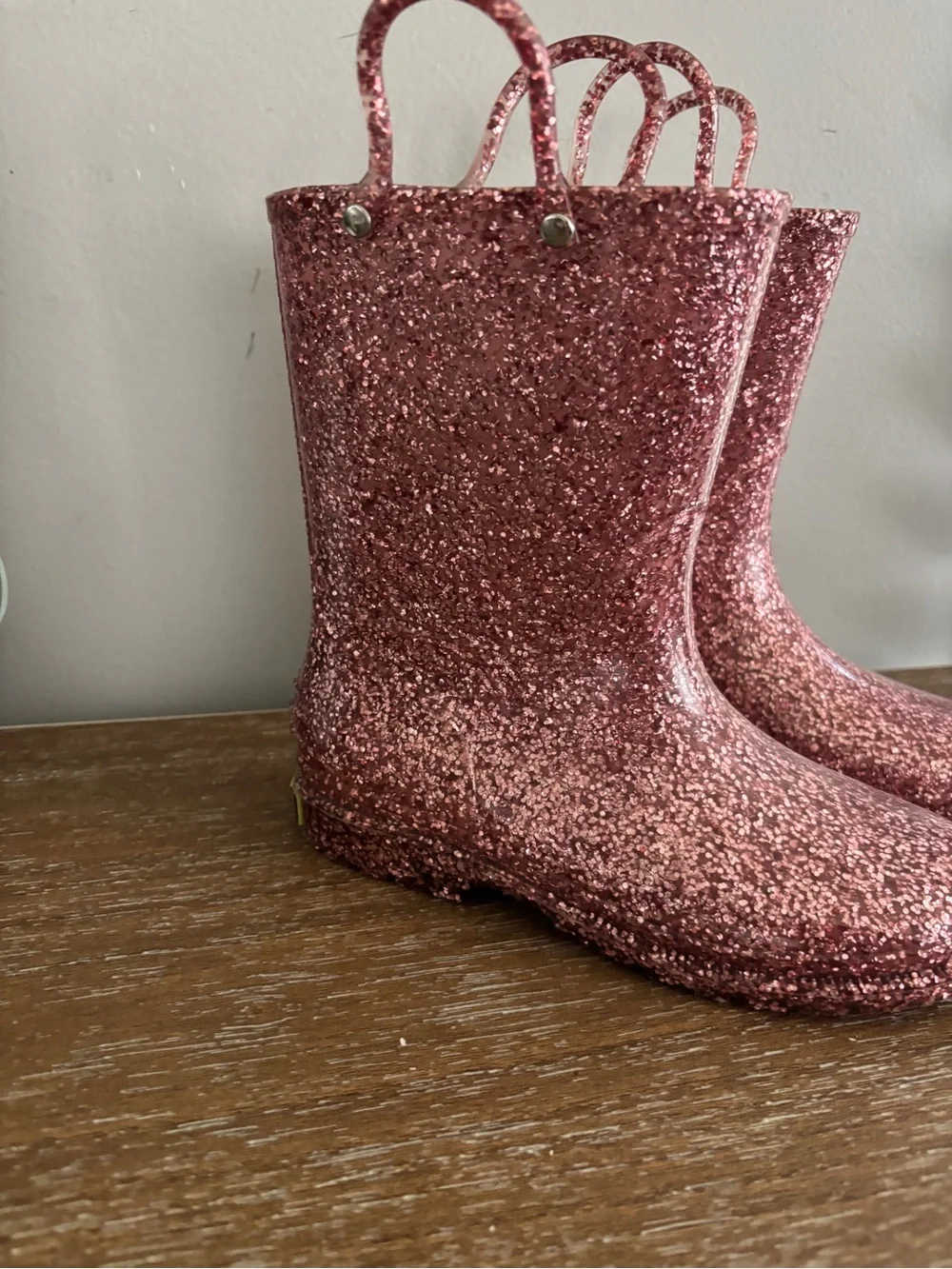 Western Chief Girls Glitter Rain Boots - Rose Pink size 1